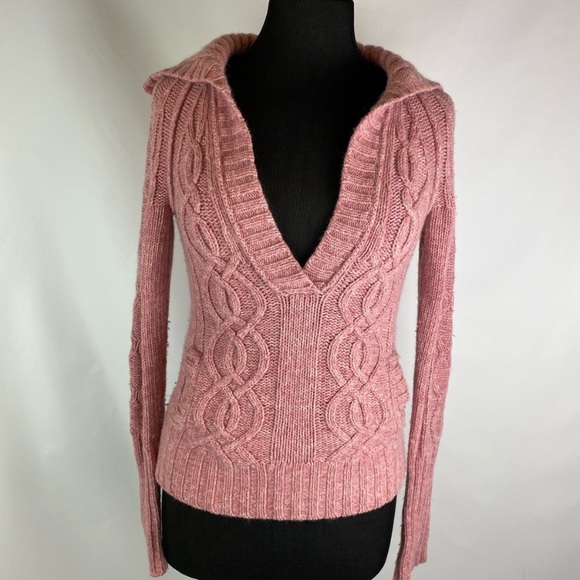 American Eagle pink sweater petite small AE shawl - Picture 3 of 4